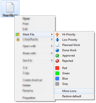 "Mark File" menu will appear for any file in your system after installing of FileMarker.NET