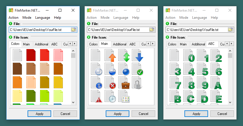 Main Window - 2 clicks to change file icon